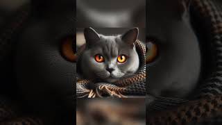 Grey Cat With Orange Eyes |#Shorts #Viralshorts #Cat #Cute #Cutecat
