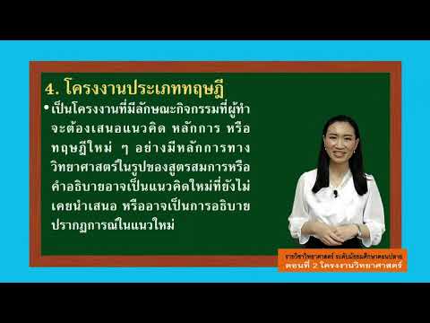 วิทยาศาสตร์ | มัธยมศึกษาตอนปลาย | (พว31001) | ตอนที่ 2 โครงงานวิทยาศาสตร์