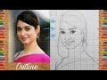 How to draw tamannaah partigrid method step by step for beginners