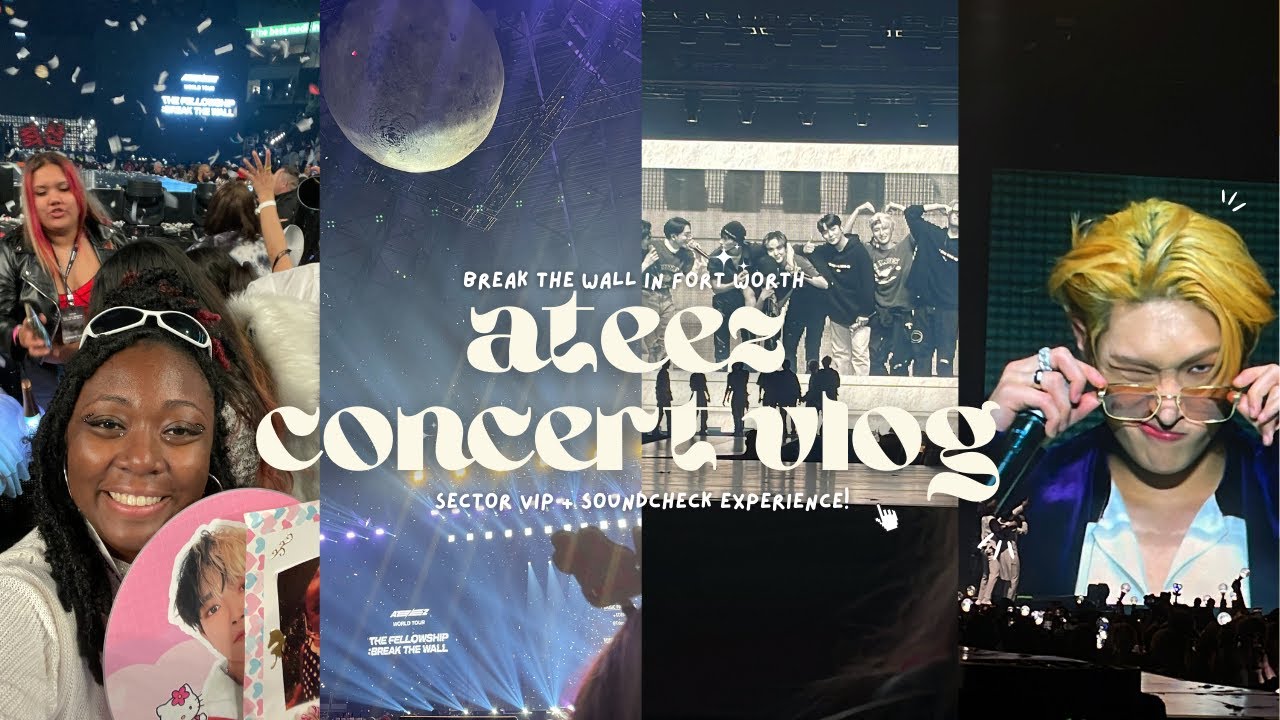 ateez concert vlog 🏴‍☠️ | the fellowship: break the wall in fort worth! | sector vip experience! 📣