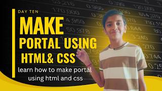 Day 10 Practice Student Portal, Principal Portal & Admin Panel using HTML & CSS | Web Dev Tutorial