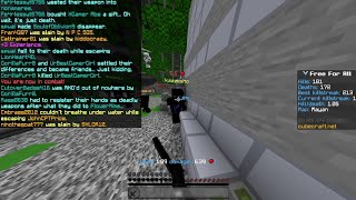 I almost lost this Cubecraft FFA war... (200+ kills and 2 got banned 💀)