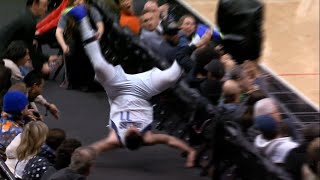 Luka Doncic takes scary fall over front row of crowd vs Clippers
