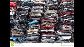 a lot of cars crushed