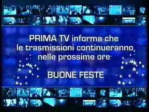 PRIMA TV - Cartello annuncio partenza trasmissioni (2003)