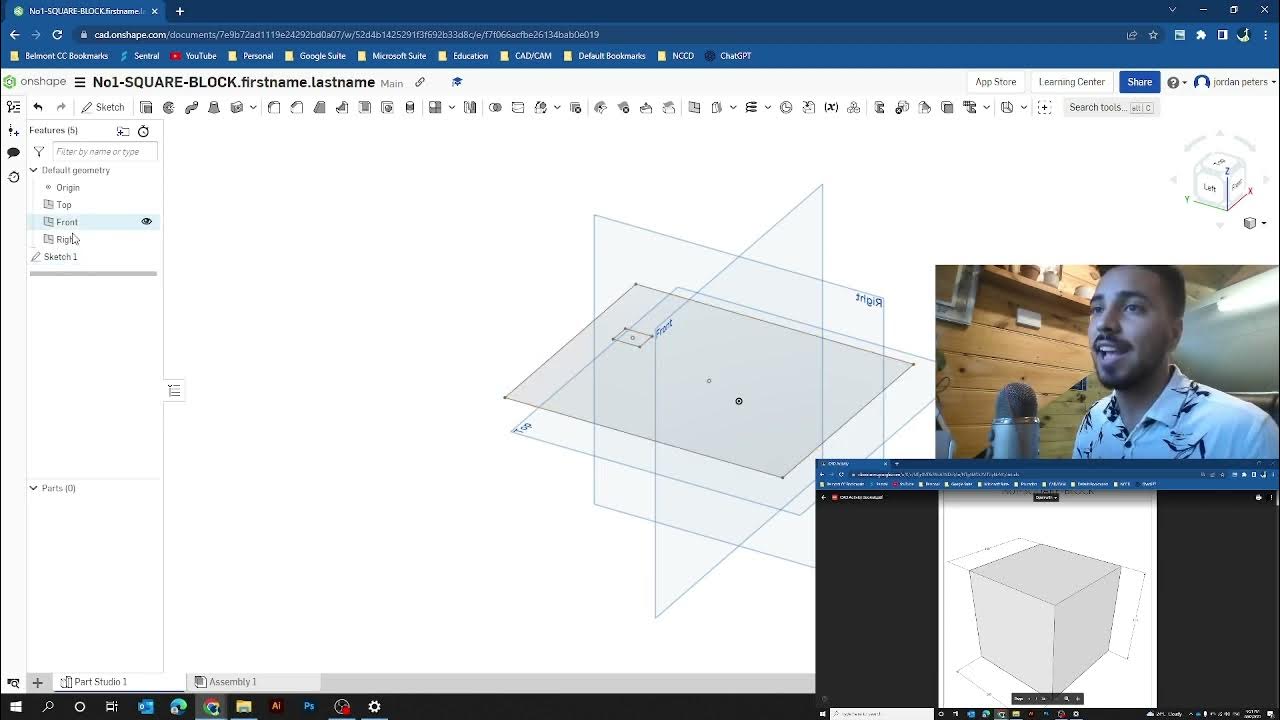 Introduction to Onshape / No1 SQUARE BLOCK YouTube