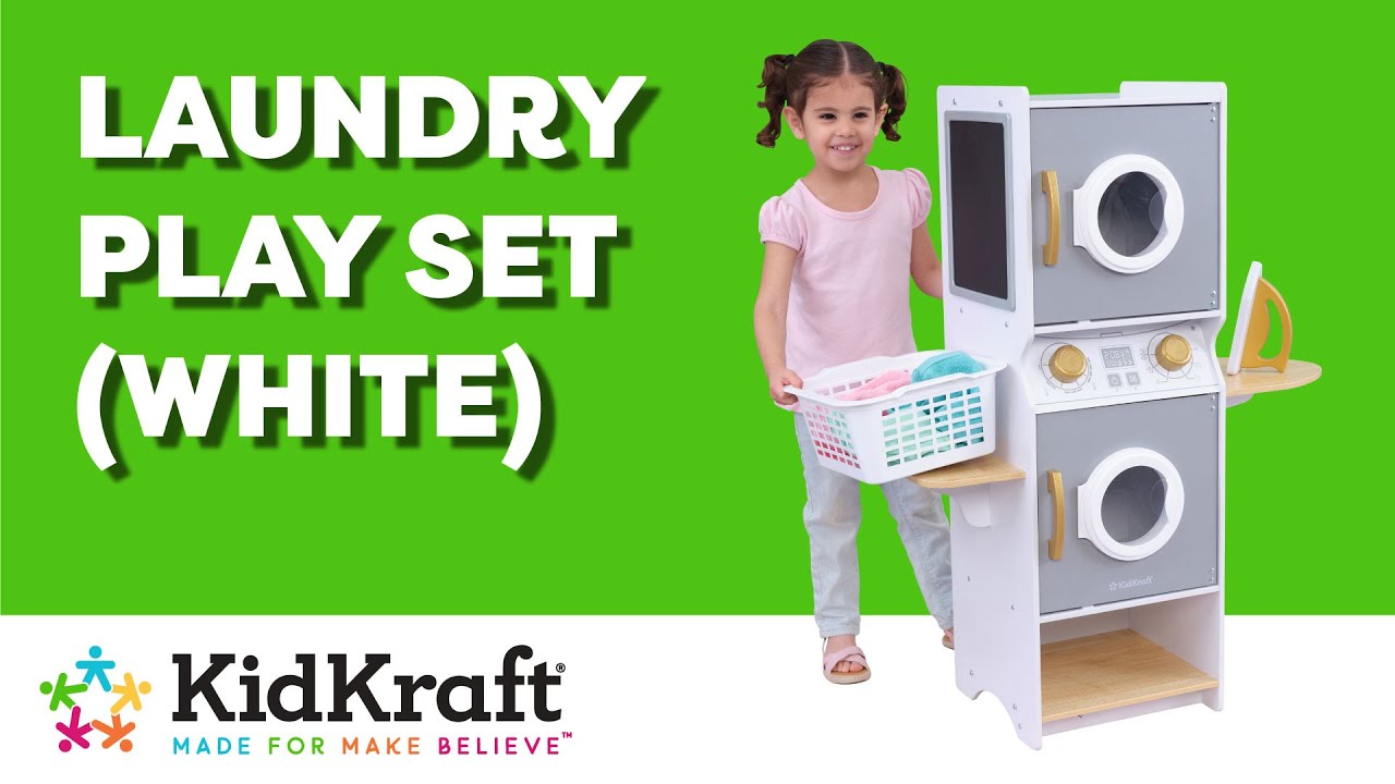 KidKraft Laundry Children's Pretend Play Wooden Stacking Washer