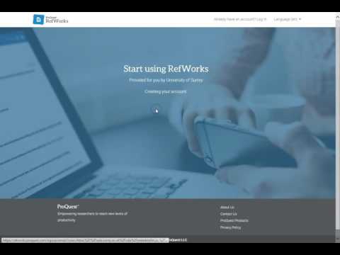 How to set up a new RefWorks account