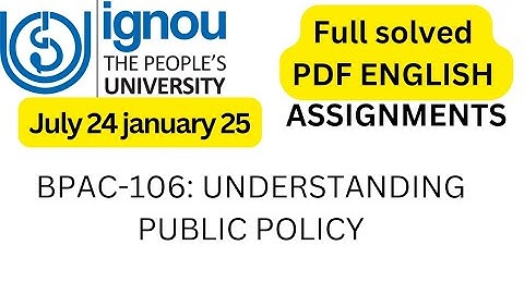 BPAC106 SOLVED ASSIGNMENT ENGLISH 2024-25 || bpac 106 solve assignment ignou