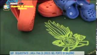 GDF, SEQUESTRATE 20MILA PAIA DI CROCS NEL PORTO DI SALERNO