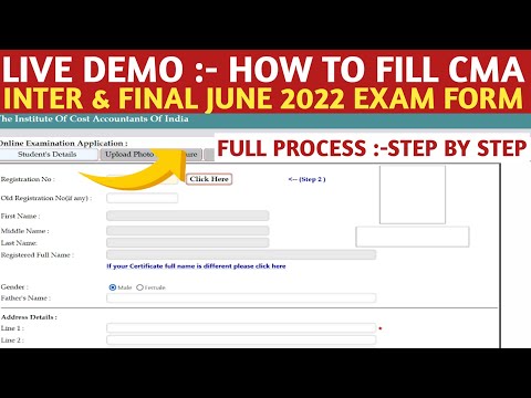 Live demo :- How To Fill CMA Inter & CMA Final June 2022 Exam form | how to fill CMA Exam Form