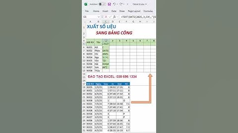 Xuất bảng công từ dữ liệu máy chấm công #Shorts  #exceltips #excel #excelformula