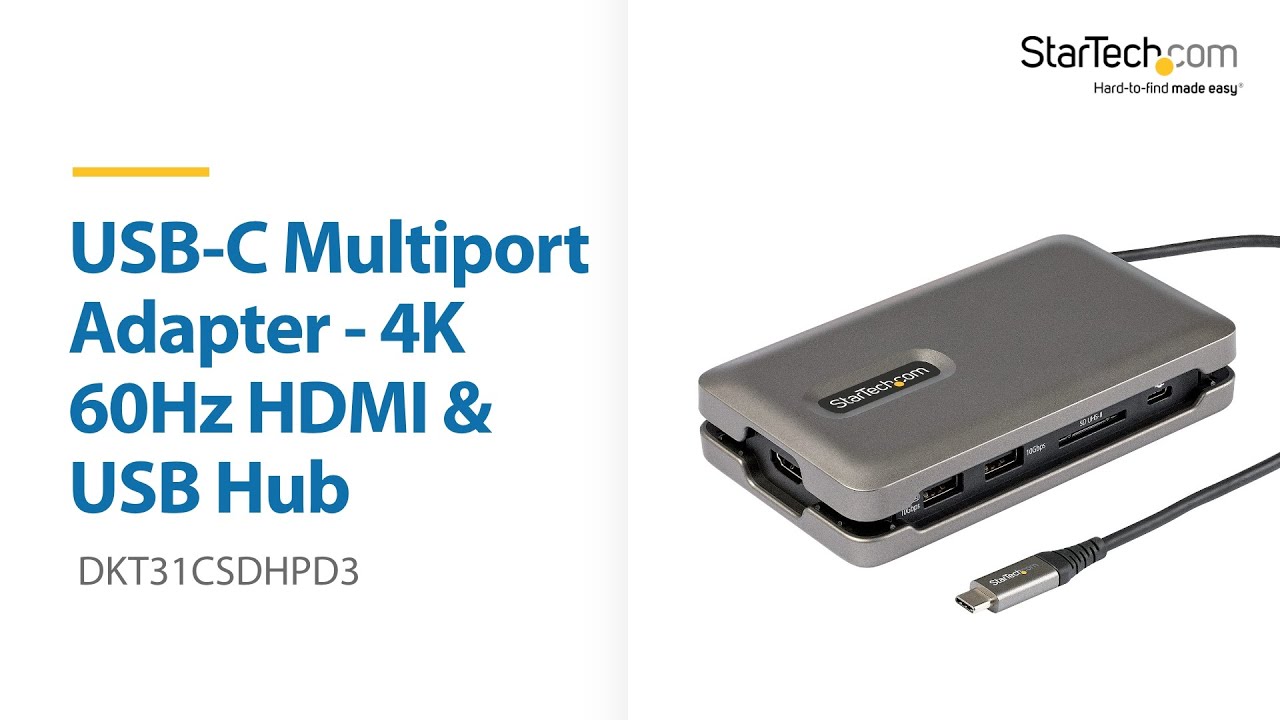 USB-C Multiport Adapter 4K 60Hz HDMI, USB Hub