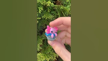 Polymer Clay Minecraft Axolotl in a Bucket Charm! (Claymeleon Crafts)