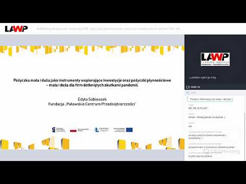 Webinar informacyjny LAWP w Lublinie nt. pożyczek płynnościowych i inwestycyjnych w ramach RPO WL