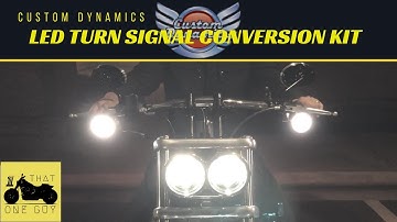 Custom Dynamics LED Turn Signal Conversion Kit (side-by-side comparison) - Fat Bob mod #11
