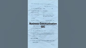 Business Communication | SEC | SEM 2 | SOL | NCWEB | REGULAR| DU | NEP | JULY 2024