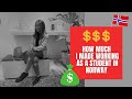 How much MONEY I made working as a student in Norway (type of job + taxes and much more!)