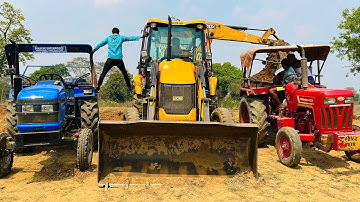 New Jcb 3dx Eco Xpert Loading Red Mud In Mahindra and Sonalika Tractors | Jcb and Tractor Cartoons