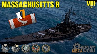 Massachusetts B 7 Kills & 142k Damage | World of Warships Gameplay
