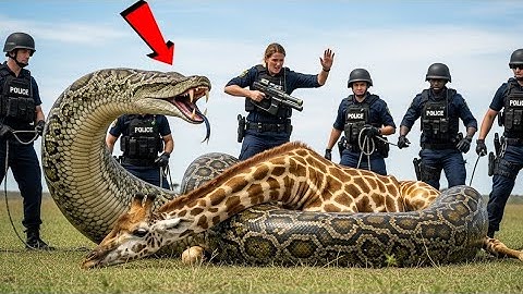 Giant Python Attacks Giraffe! 🐍 Brave Baby and Rescue Team Save the Day | Real Wildlife Drama