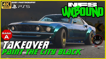 NFS Unbound - Takeover: Paint the City Black | Ford Mustang 1969 | Rank A (Gameplay - 4K | 60FPS)