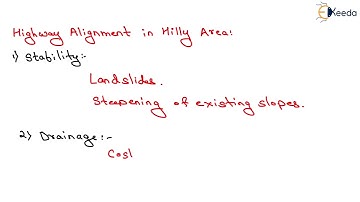 Highway Alignment in Hilly Area - Highway Planning and Development - Transportation Engineering - I