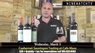 California cabernet sauvignon tasting at cafe maxx