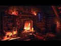 Wood Cabin Ambience | Heavy Snowstorm and Crackling Fireplace Sounds