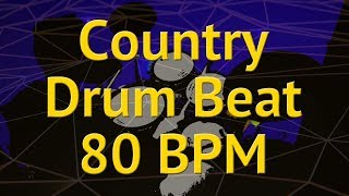 Country Drum Beat 80 BPM - Drum Backing Track - Slow Country Rock - #12