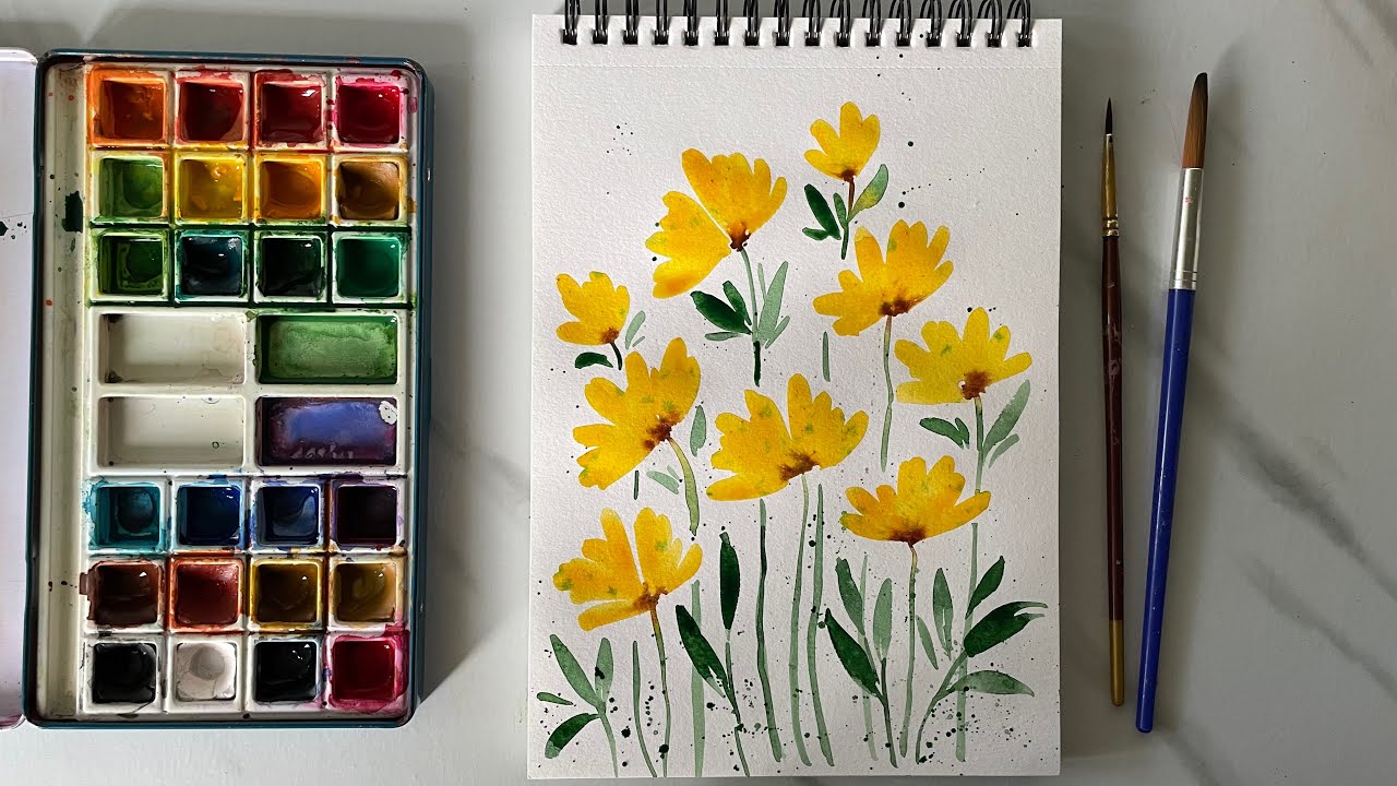 Easy Watercolor Flowers | Watercolor Painting | Easy Art - YouTube