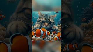 Cat Playing With Clownfish |#Shorts #Viralshorts #Cat