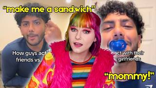 men with their friends vs their girlfriends