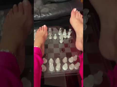 Knocking down chess pieces with my toes ♟️👣🖤