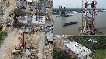 Cầu Rạch Miễu 2: Vượt tiến độ cầu chính dây văng, đường bị chậm, mặt bằng còn 