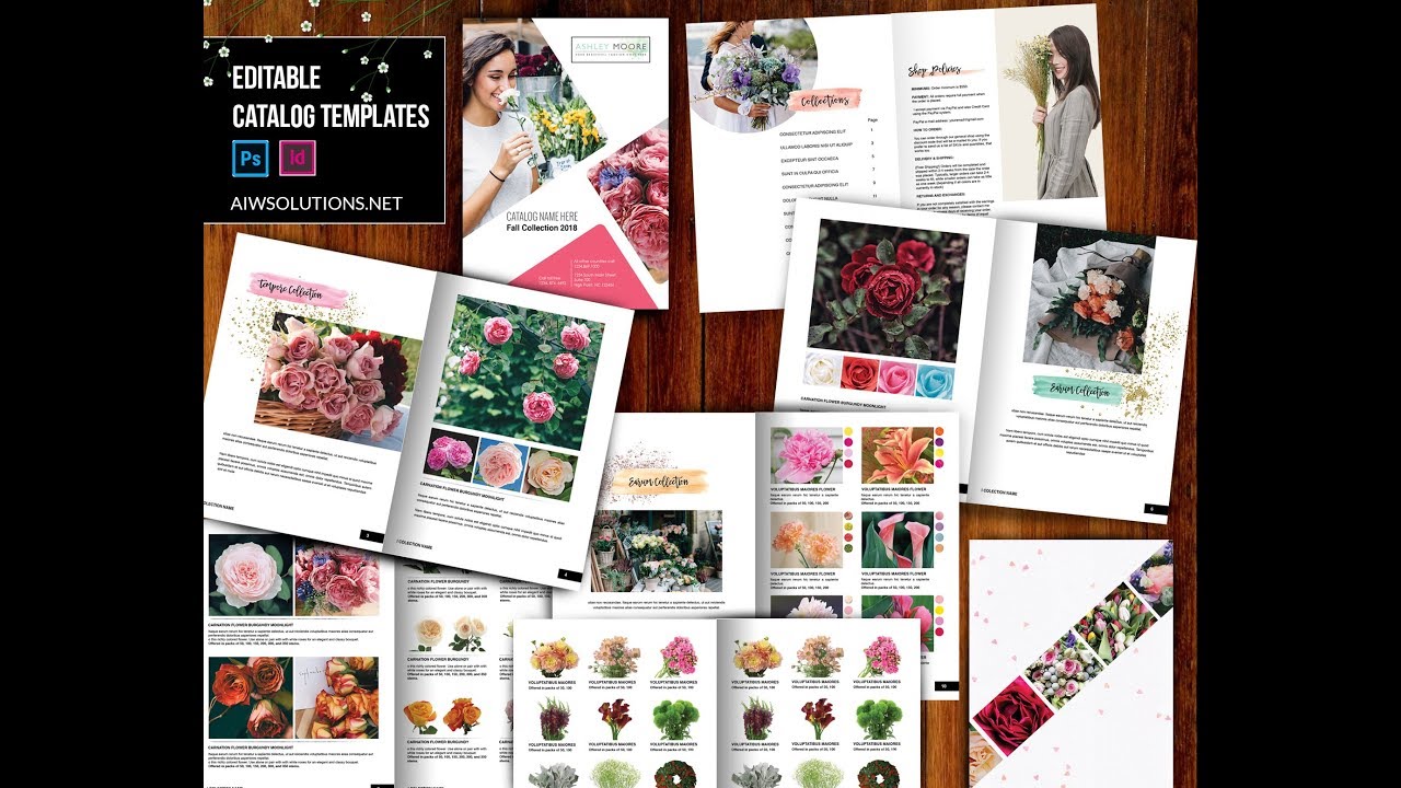 Wholesale Fower Shop Catalog Indesign Template