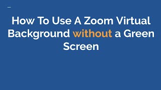 ... a quick tutorial on what to do get those awesome zoom virtual
backgrounds without green scr...