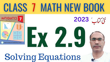 7Th Class Math Exercise 2.9 || 7Th Class Math New Book 2023 || SNC 2023-24