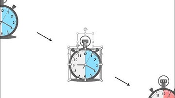 alarm clock with two sections and icons flat powerpoint design