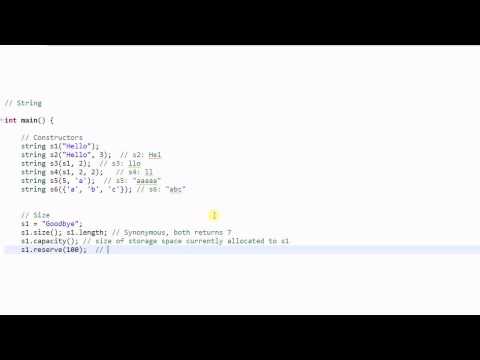 C++ String #1:  Constructor and Size