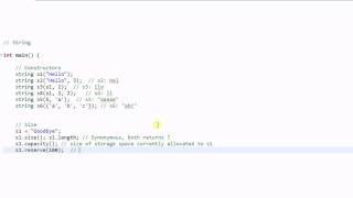 C++ String #1:  Constructor and Size