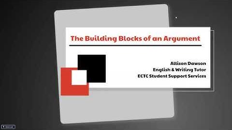 SSS Virtual Presentation, The Building Blocks of an Argument