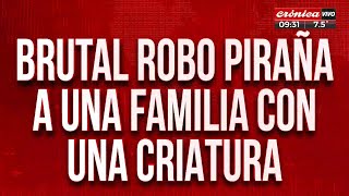 Brutal robo piraña a una familia con una criatura