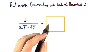 Rationalize Denominator with Radical Binomials 3 - Visualizing Algebra