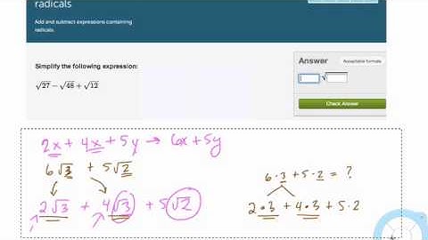 Khan Academy on Adding and Subtracting Radicals