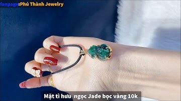 Mặt tỳ hưu(ngọc cẩm thạch)bọc vàng(mệnh thủy)