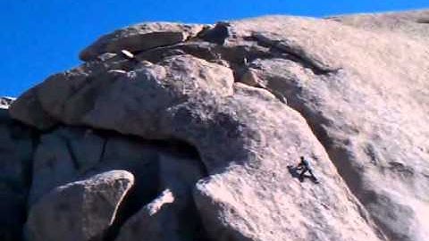 Michael climbing a 5.10, Joshua Tree