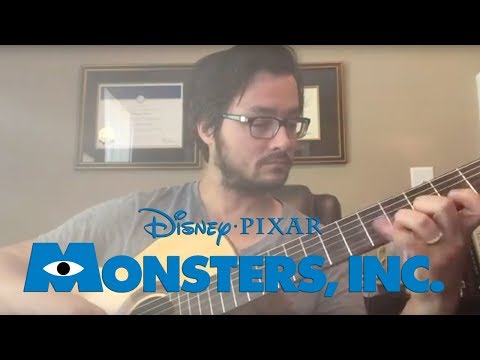 Monsters inc theme solo acoustic guitar finger style how to