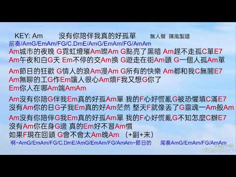 沒有你的陪伴我真的好孤單Am伴奏
