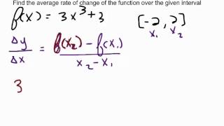 Average Rate of Change of a Function Over an Interval 